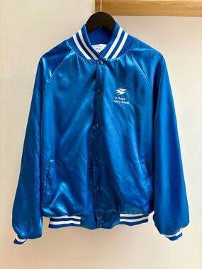 West Ark VTG 80s St. Vincent Mercy Hospital satin jacket XL/2X Made in USA